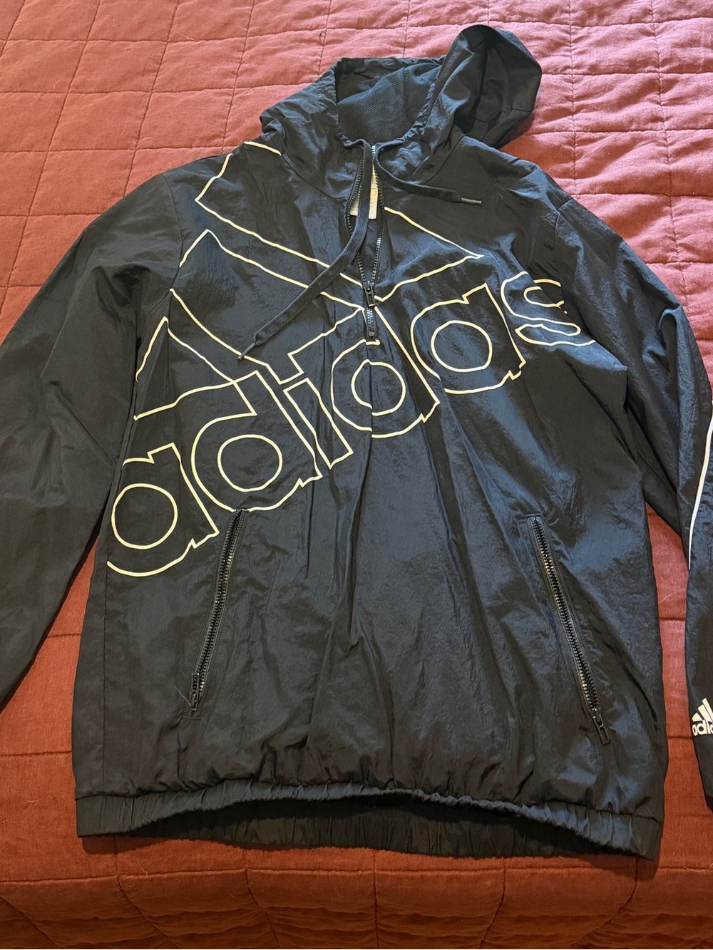 adidas Black Jacket with White Logo Detail